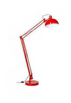 Red Metal Adjustable Floor Lamp